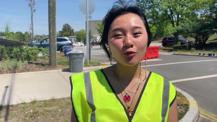 Weaver Academy senior outside of her school